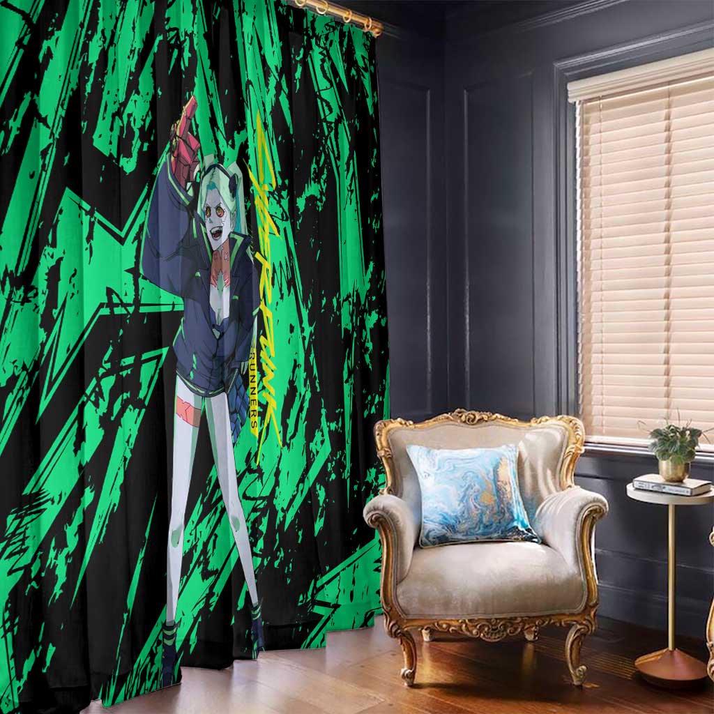 Rebecca Cyberpunk Window Curtain Anime Style