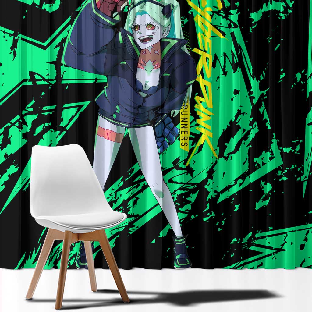 Rebecca Cyberpunk Window Curtain Anime Style