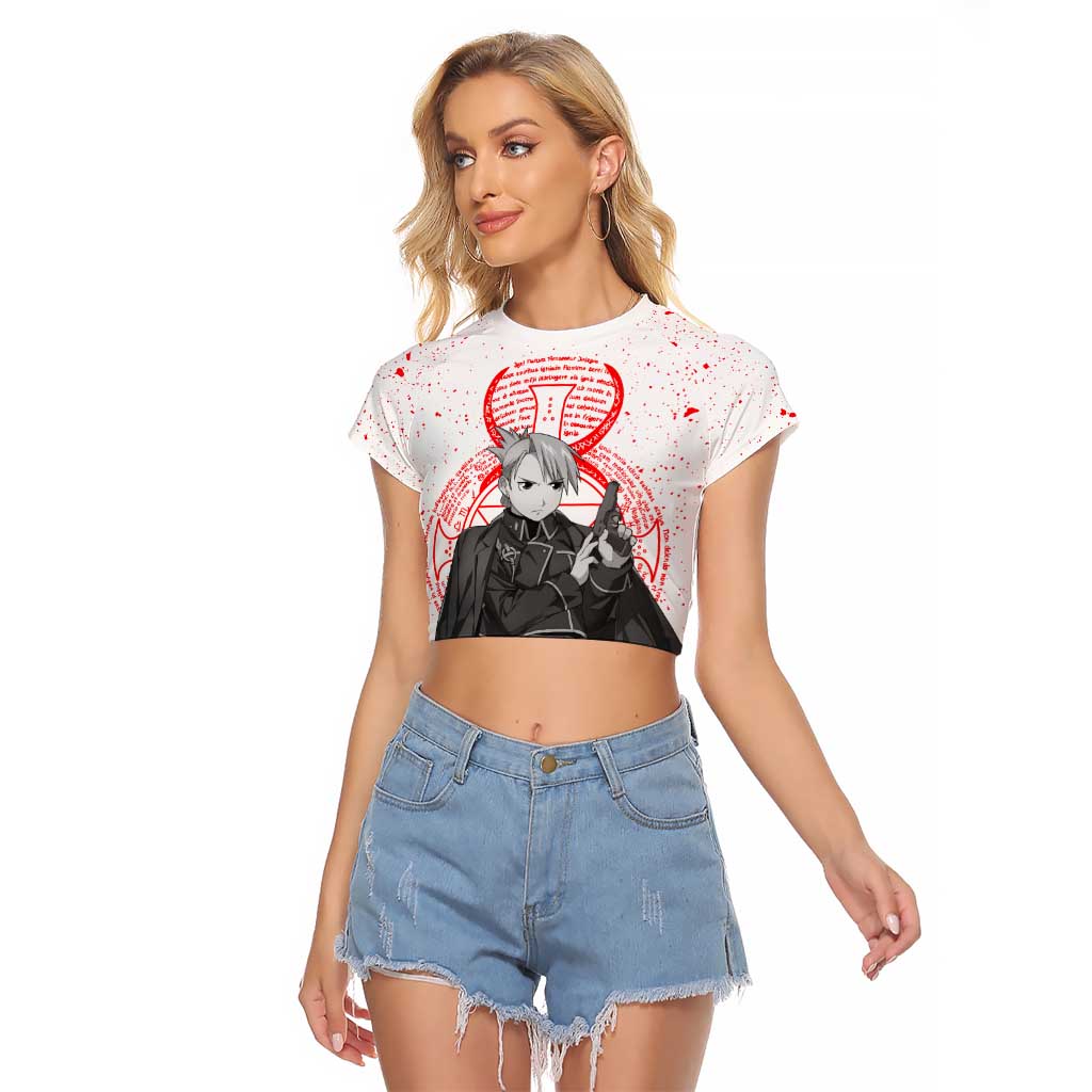 Riza Hawkeye - Fullmetal Alchemist Raglan Cropped T Shirt Anime Mix Manga Style