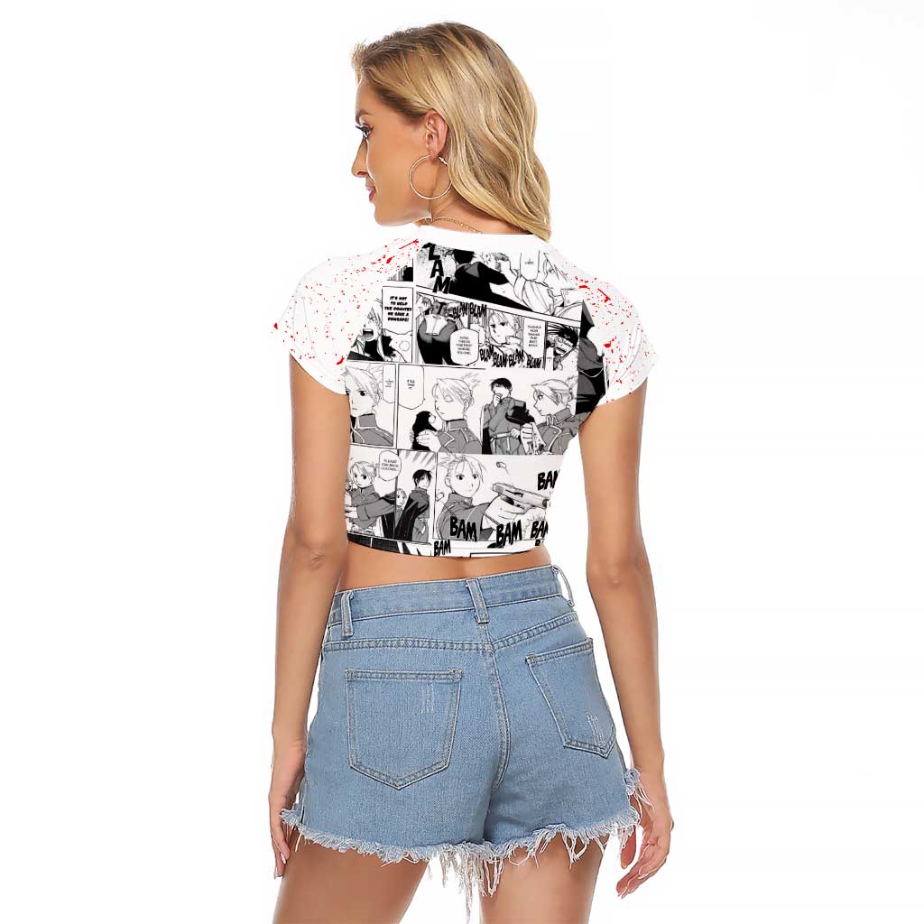 Riza Hawkeye - Fullmetal Alchemist Raglan Cropped T Shirt Anime Mix Manga Style