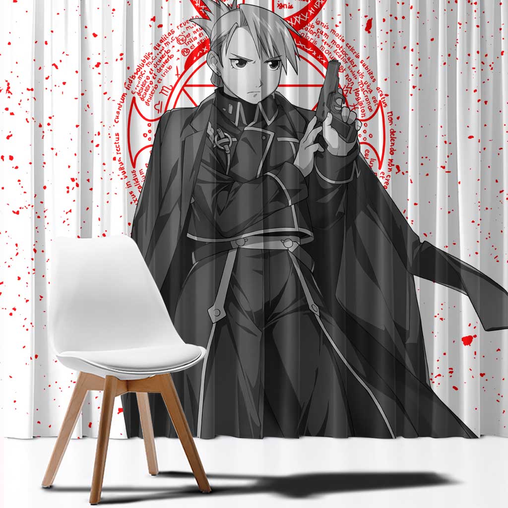 Riza Hawkeye - Fullmetal Alchemist Window Curtain Anime Mix Manga Style