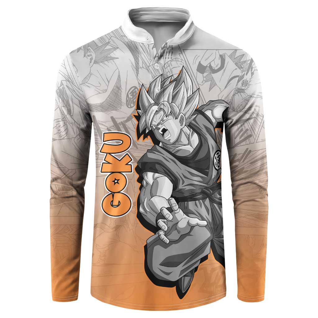 Goku - Dragonball Button Sweatshirt Anime Mix Manga Style