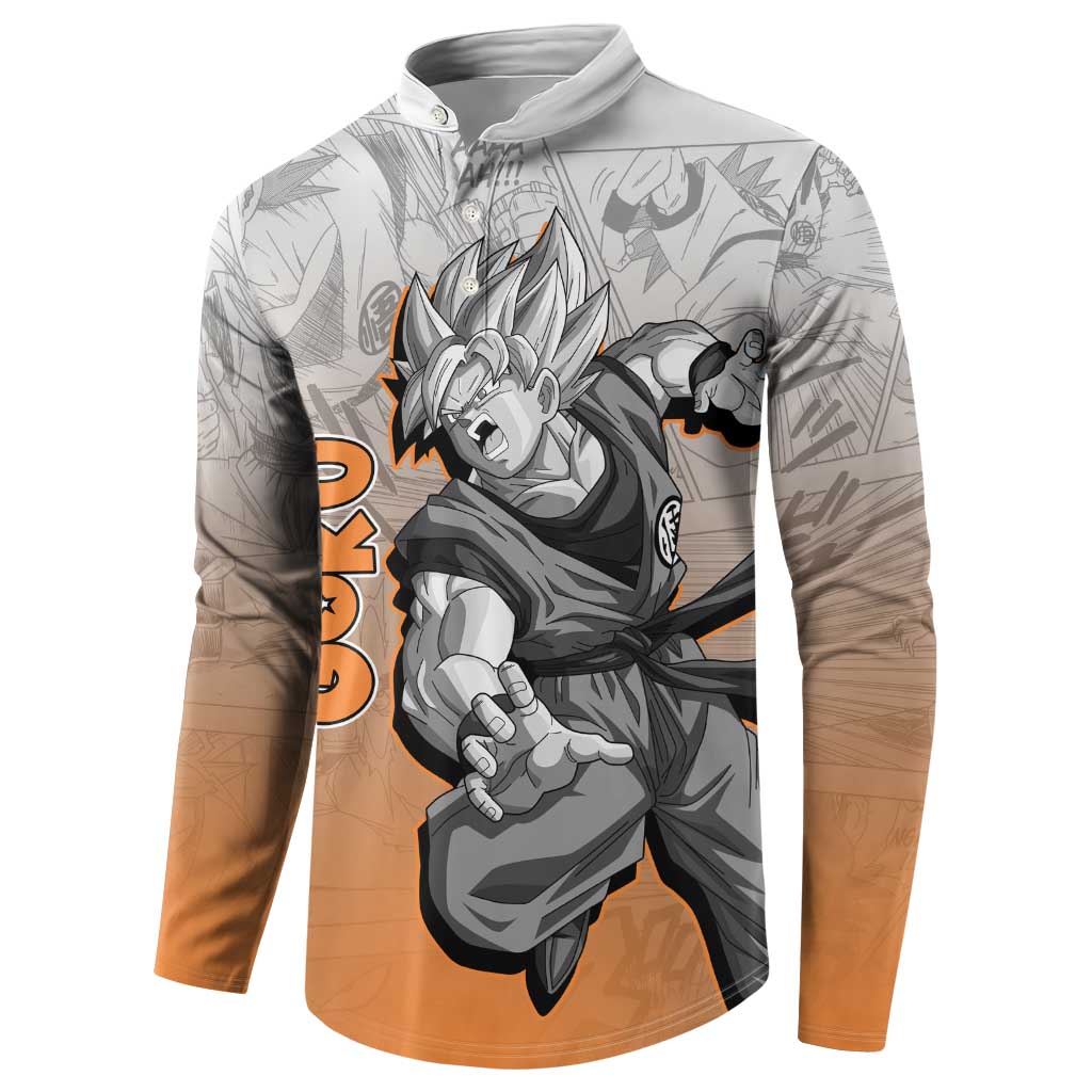 Goku - Dragonball Button Sweatshirt Anime Mix Manga Style