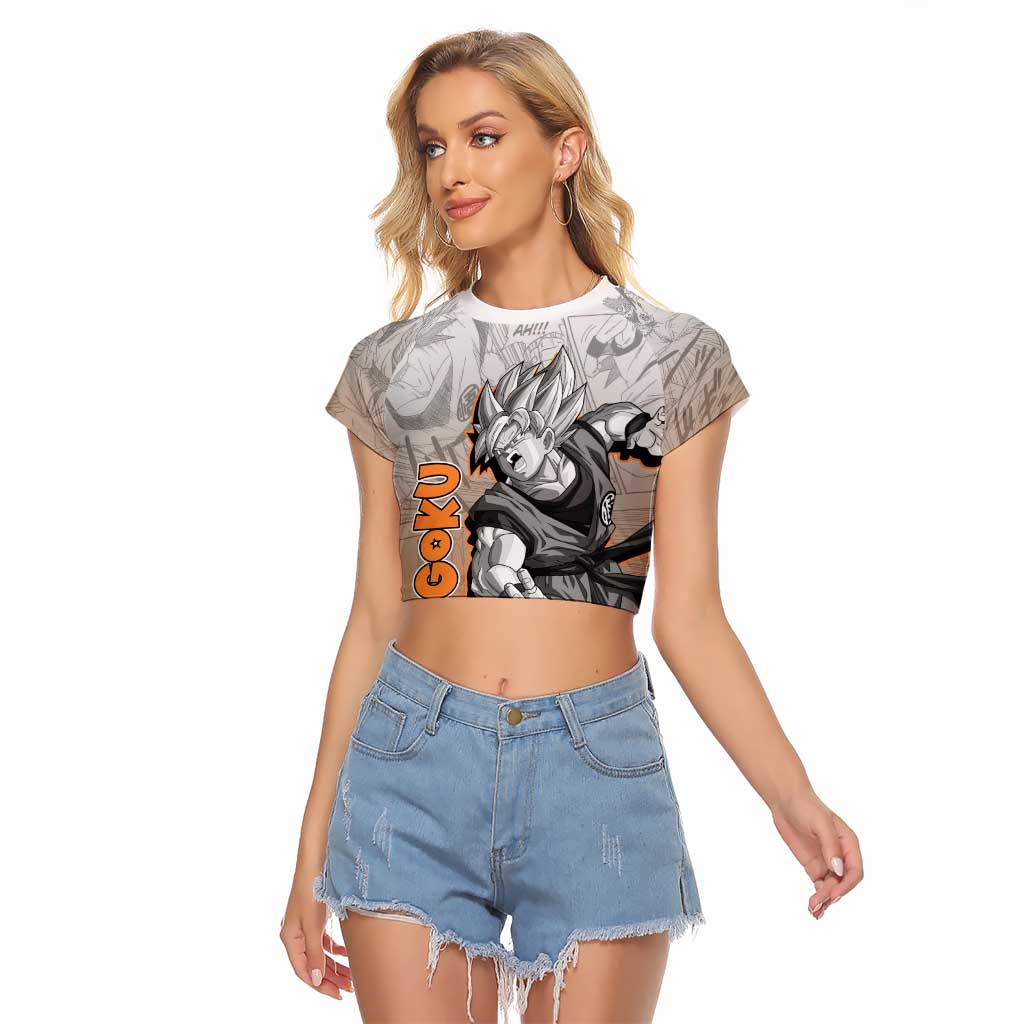 Goku - Dragonball Raglan Cropped T Shirt Anime Mix Manga Style