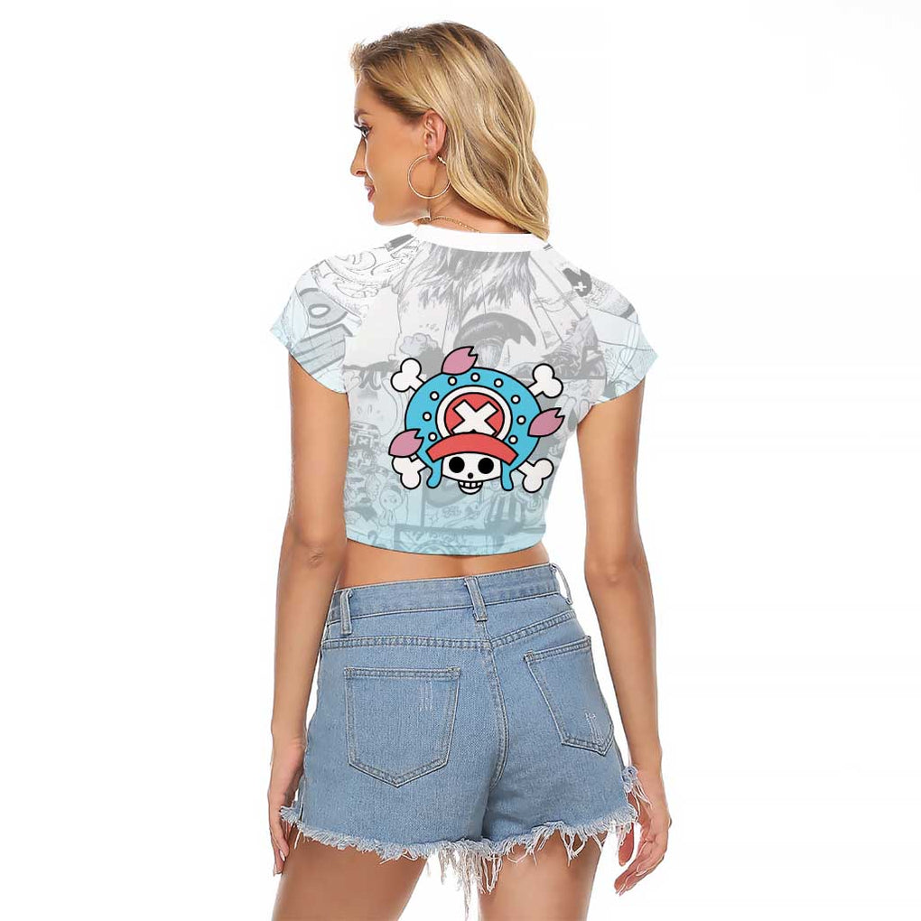 Cute Chopper - One Piece Raglan Cropped T Shirt Anime Mix Manga Style