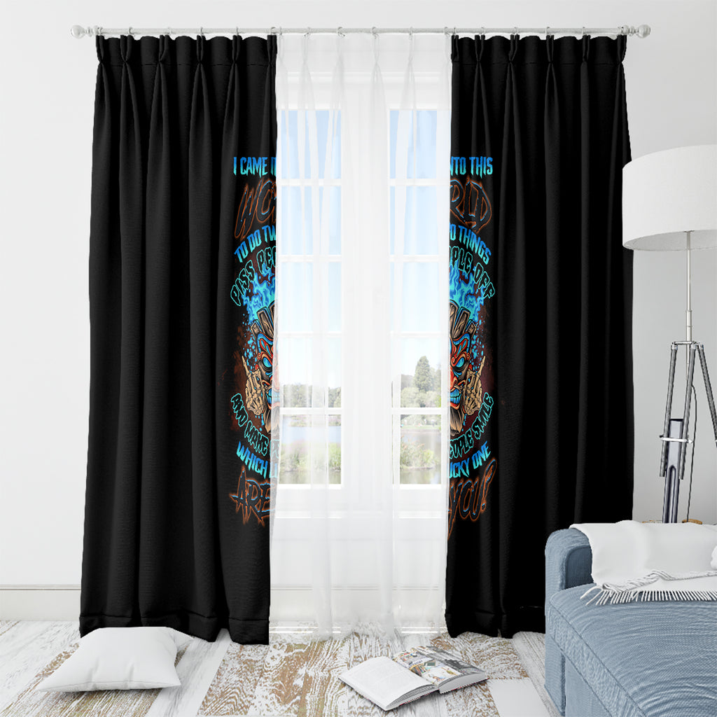 which-lucky-one-are-you-skull-tiki-window-curtain