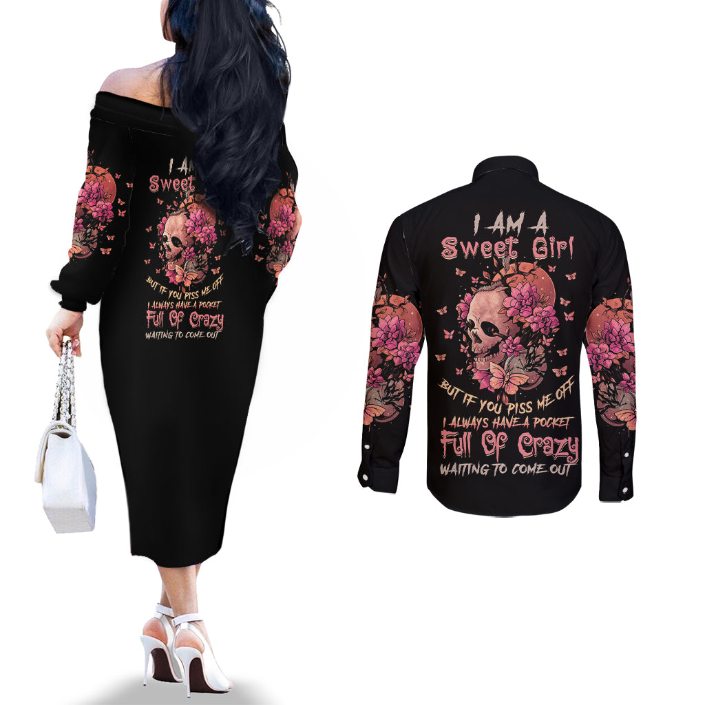 i-am-a-sweet-girl-flower-skull-couples-matching-off-the-shoulder-long-sleeve-dress-and-long-sleeve-button-shirt