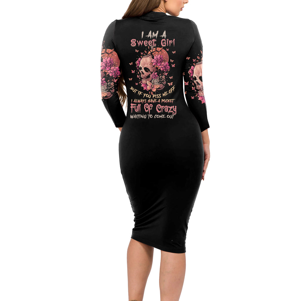 i-am-a-sweet-girl-flower-skull-long-sleeve-bodycon-dress