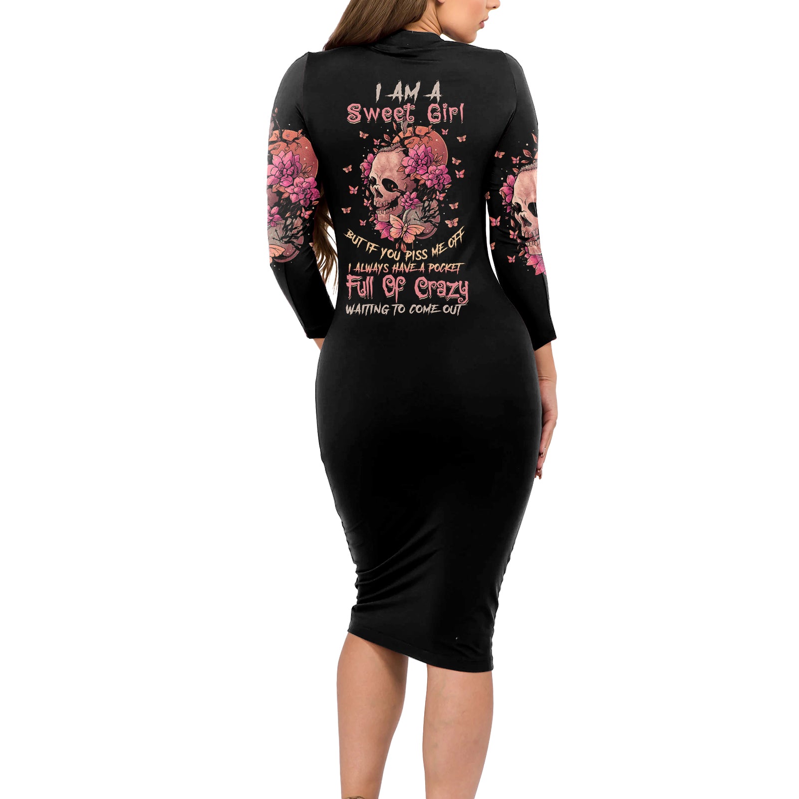 i-am-a-sweet-girl-flower-skull-long-sleeve-bodycon-dress
