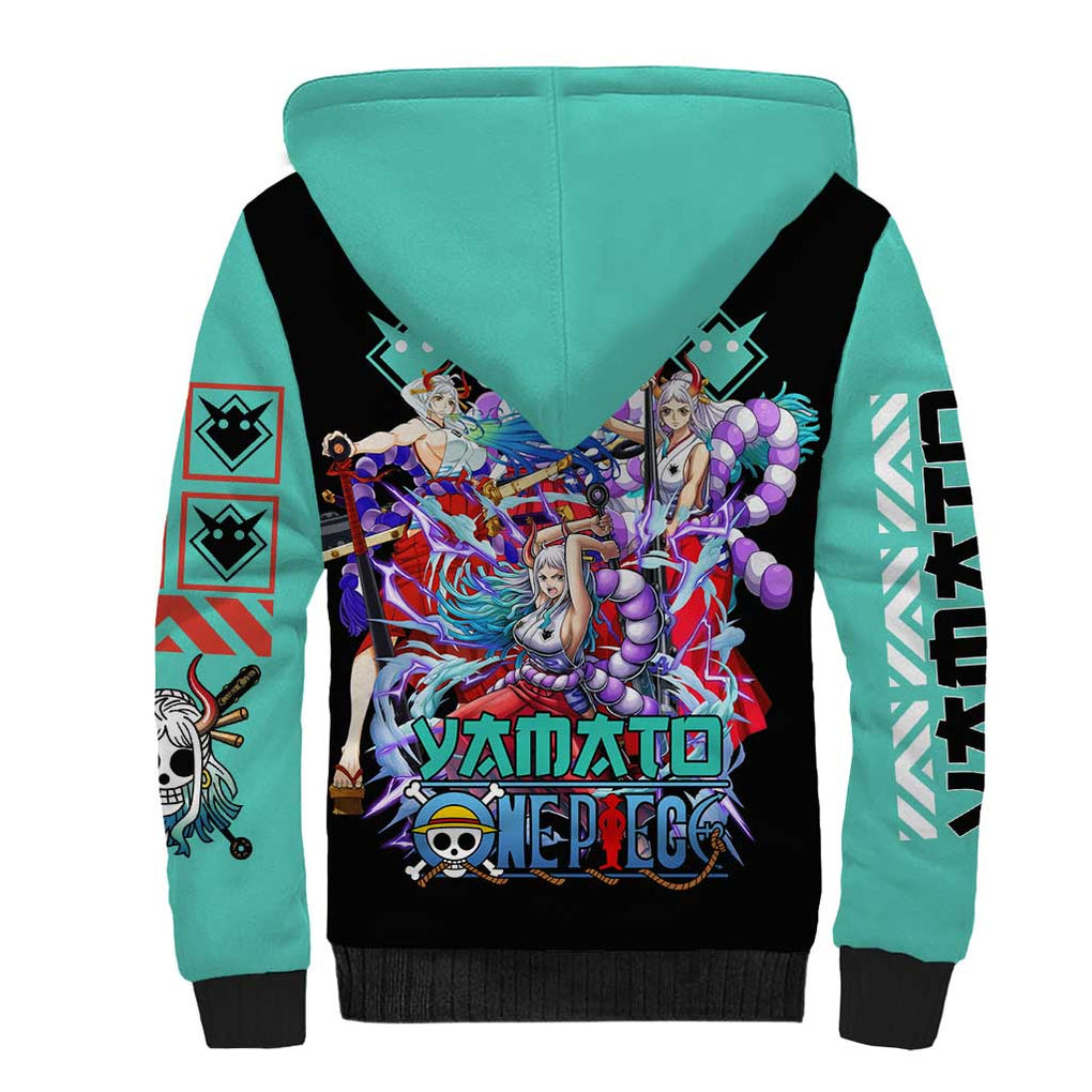 Yamato V3 One Piece Sherpa Hoodie Abtract Style