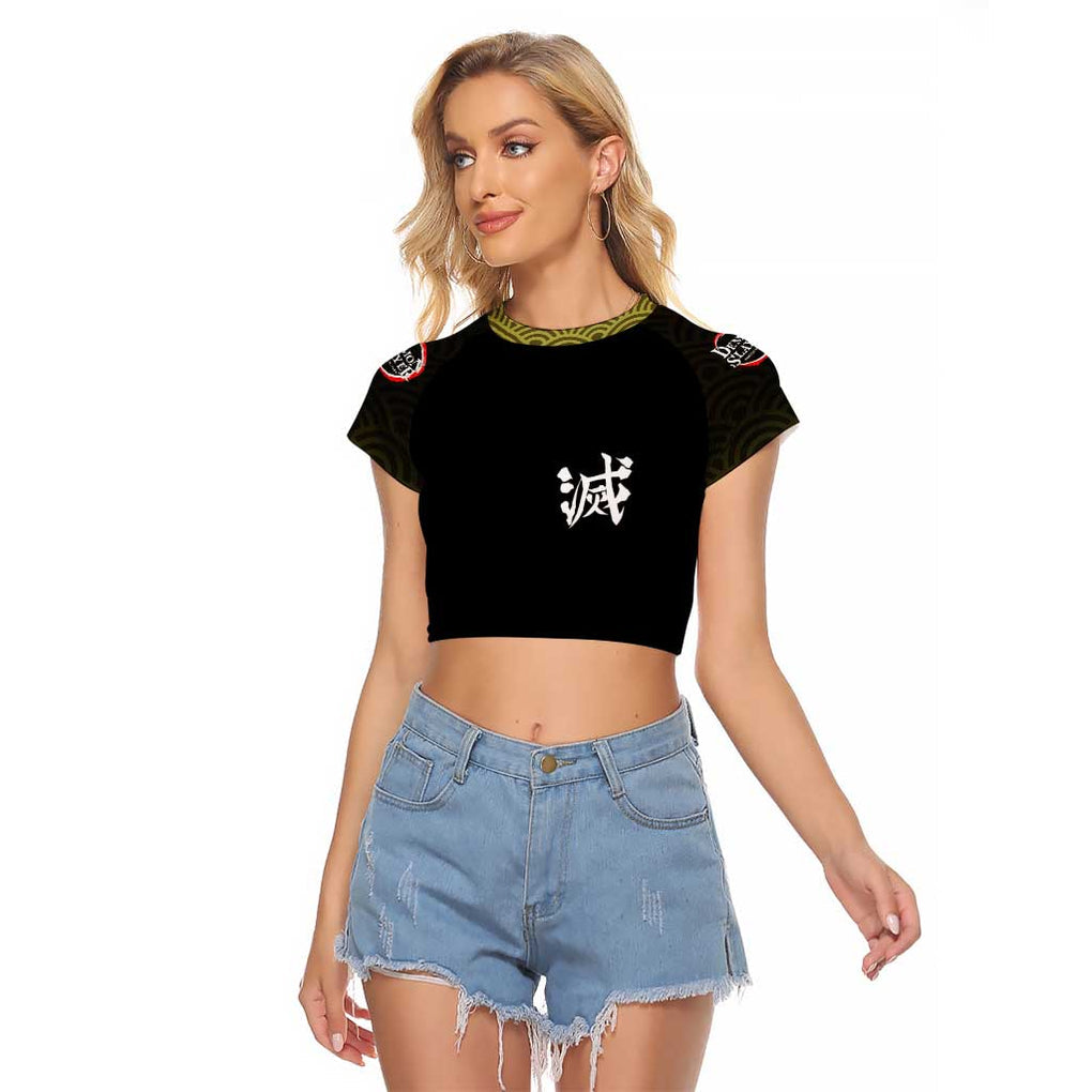 Gyomei Himejima - Kimesu No Yaiba Raglan Cropped T Shirt Japan Anime Style