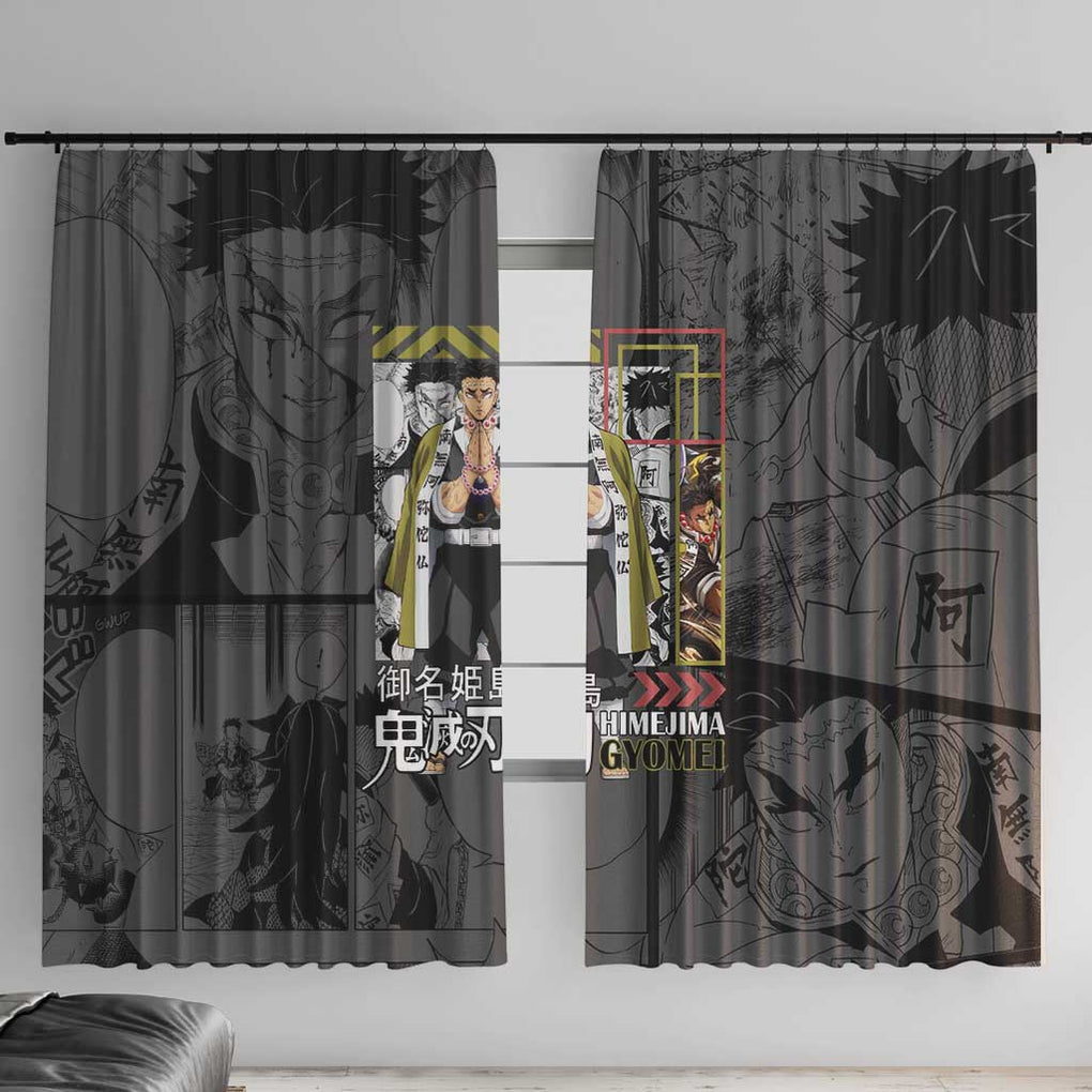 Gyomei Himejima - Kimesu No Yaiba Window Curtain Japan Anime Style