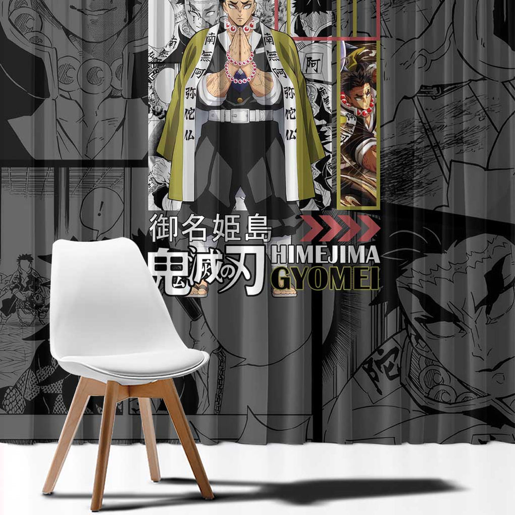 Gyomei Himejima - Kimesu No Yaiba Window Curtain Japan Anime Style