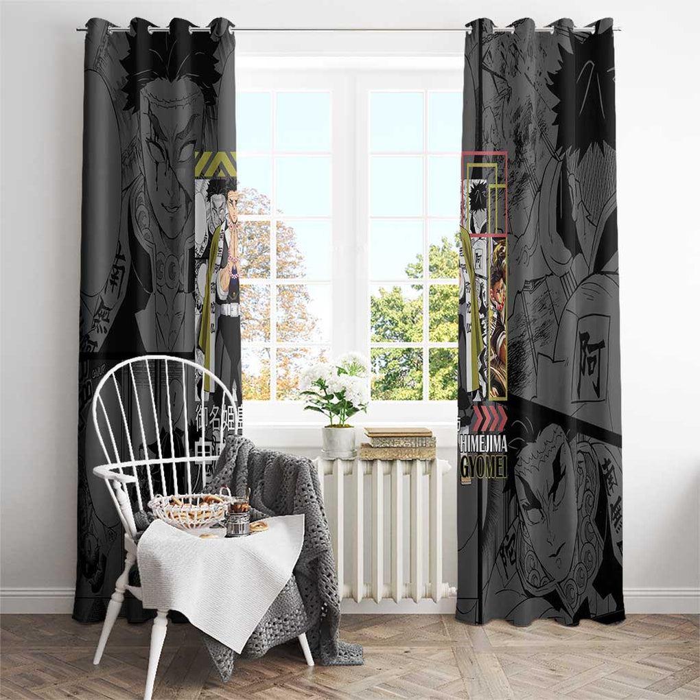Gyomei Himejima - Kimesu No Yaiba Window Curtain Japan Anime Style