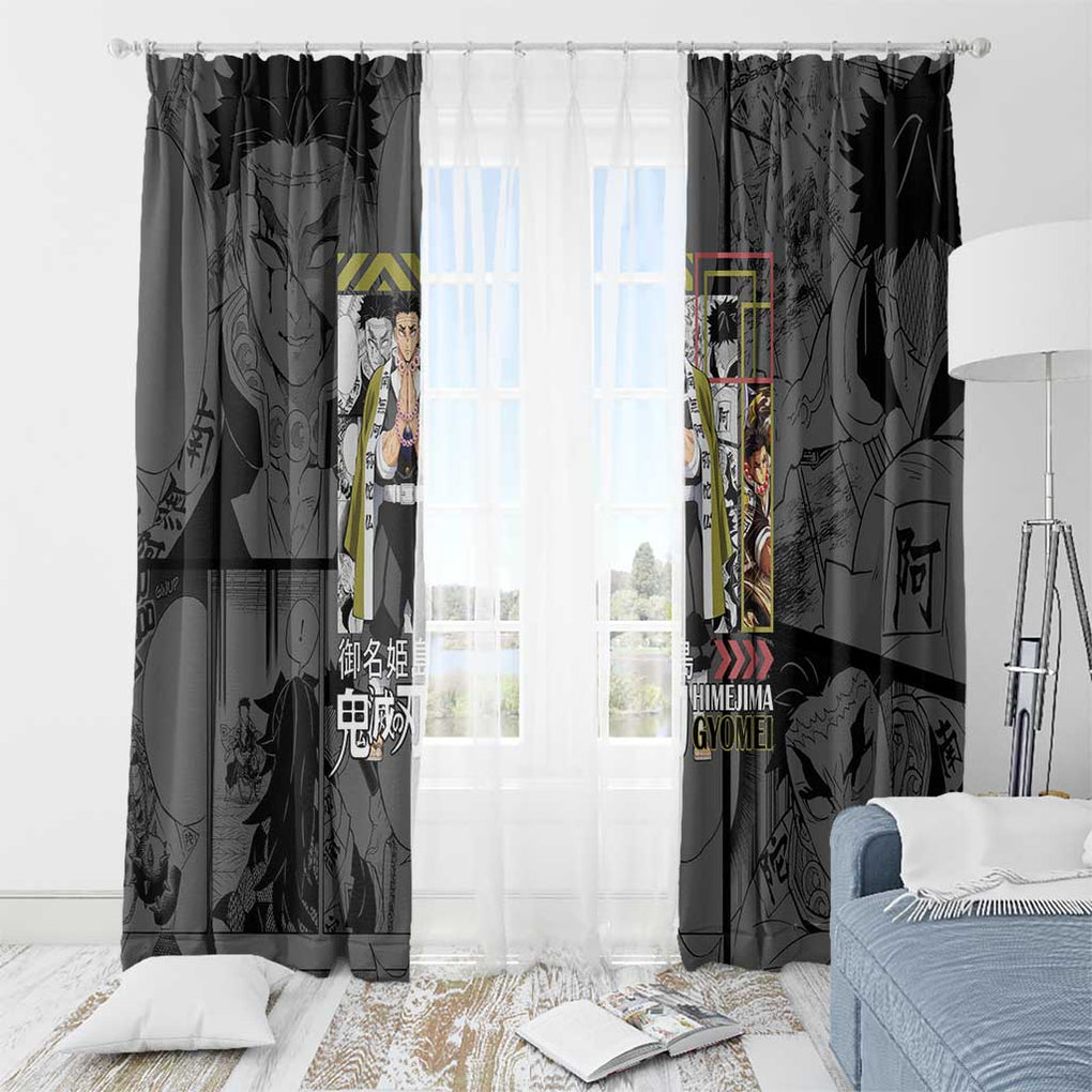 Gyomei Himejima - Kimesu No Yaiba Window Curtain Japan Anime Style