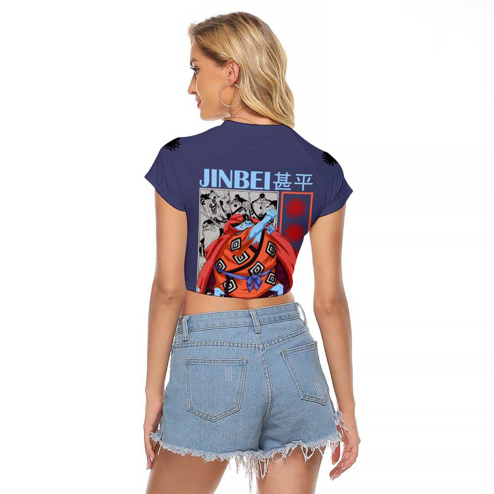 Jinbei One Piece Raglan Cropped T Shirt Anime Style