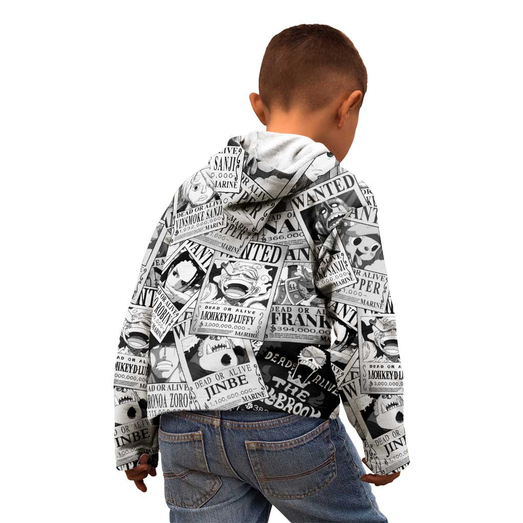 Straw Hat Wanted Pattern One Piece Kid Hoodie Anime Mix Manga Style