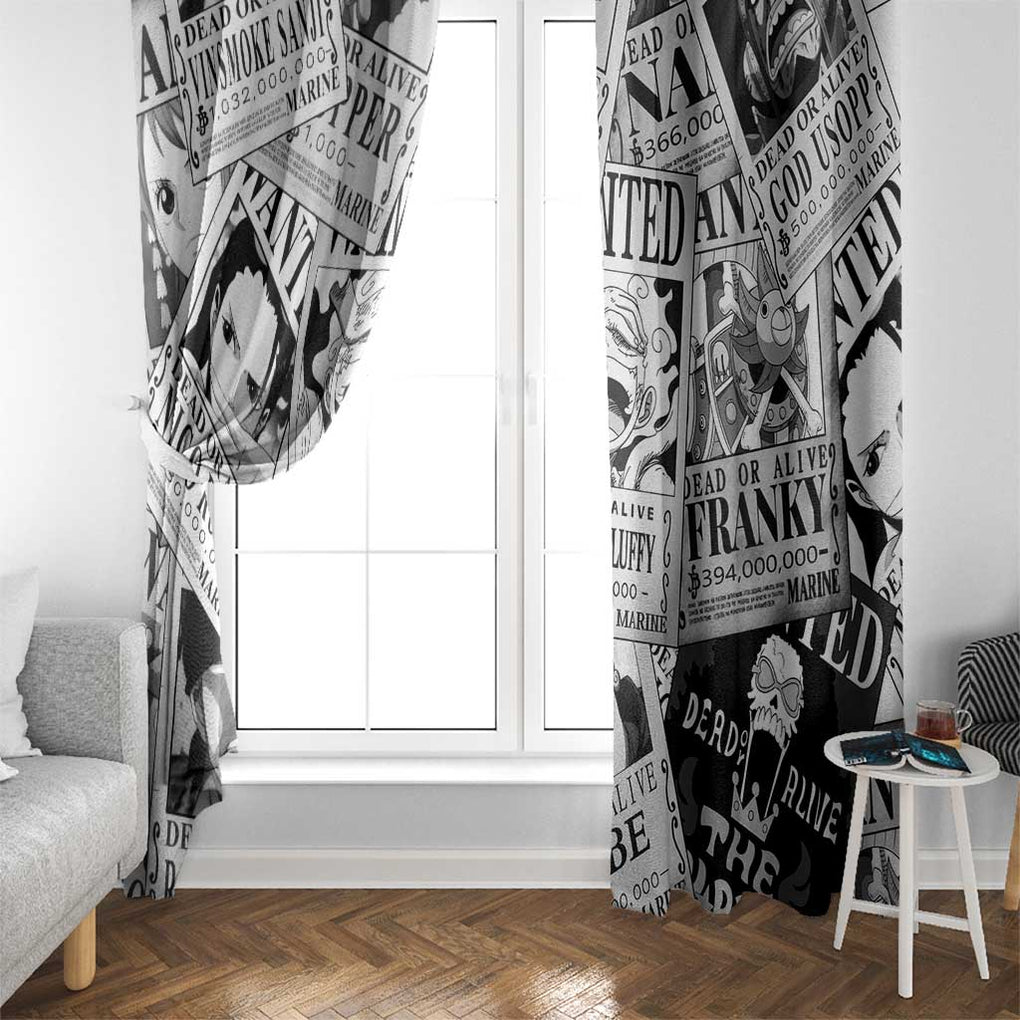 Straw Hat Wanted Pattern One Piece Window Curtain Anime Mix Manga Style