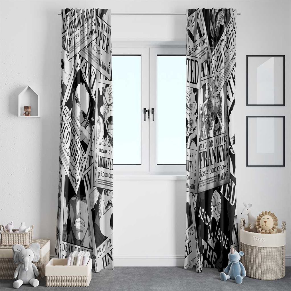 Straw Hat Wanted Pattern One Piece Window Curtain Anime Mix Manga Style