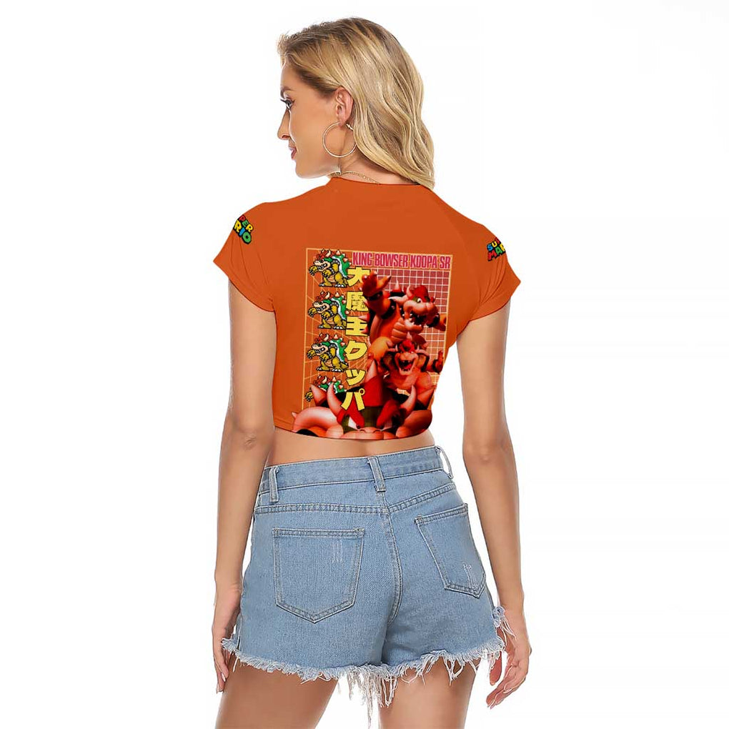 Bowser Mario Bros Raglan Cropped T Shirt Anime Style