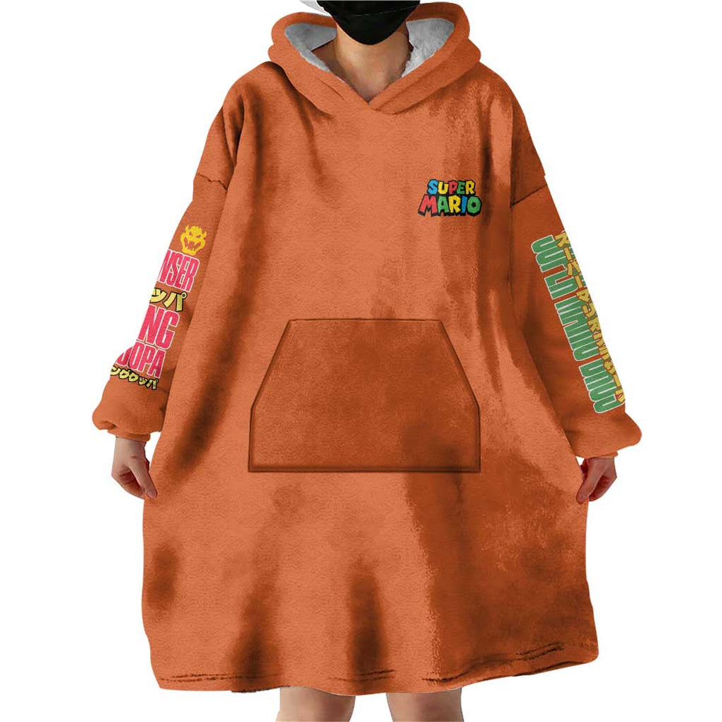 Bowser Mario Bros Wearable Blanket Hoodie Anime Style