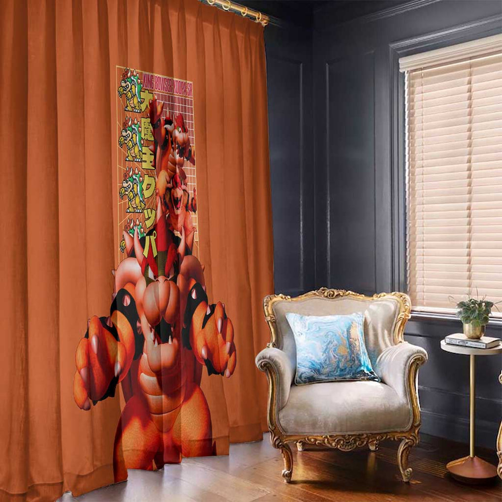 Bowser Mario Bros Window Curtain Anime Style