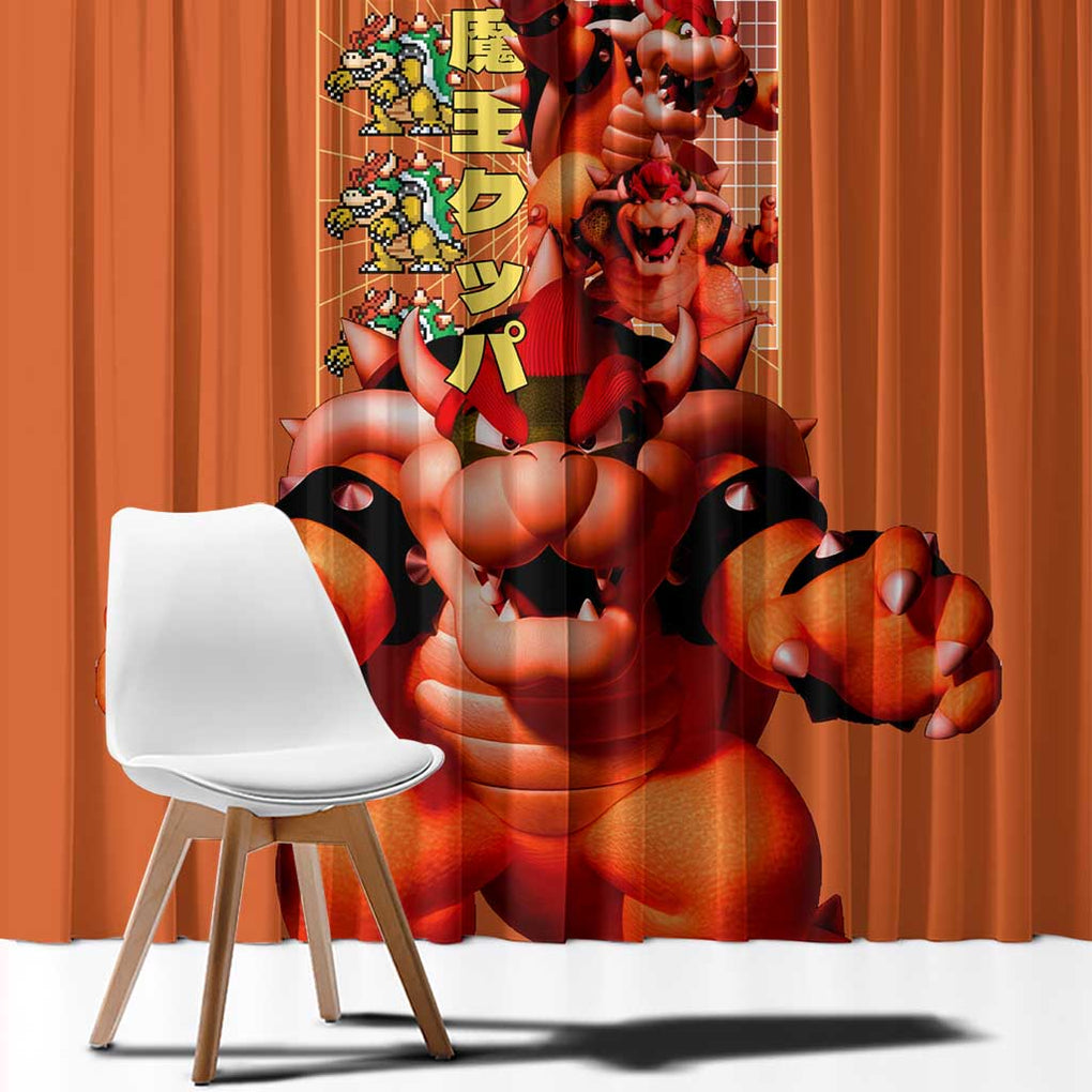 Bowser Mario Bros Window Curtain Anime Style