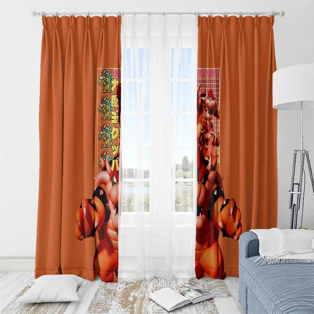 Bowser Mario Bros Window Curtain Anime Style