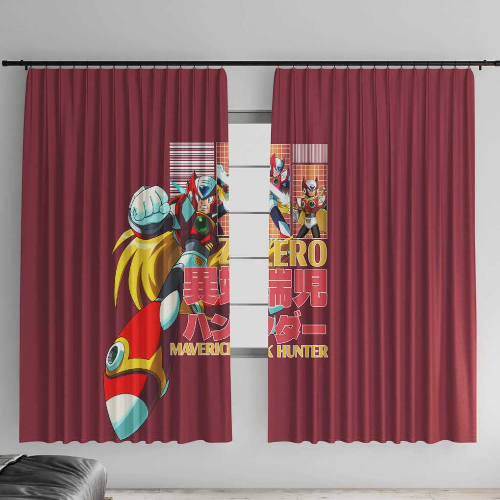 Zero Mega Man Window Curtain Anime Style
