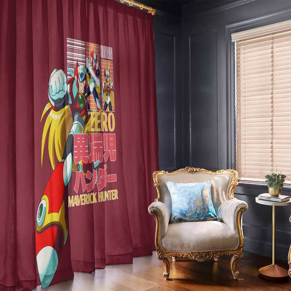 Zero Mega Man Window Curtain Anime Style
