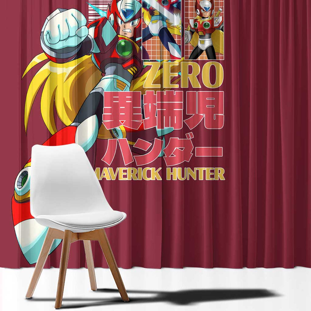 Zero Mega Man Window Curtain Anime Style