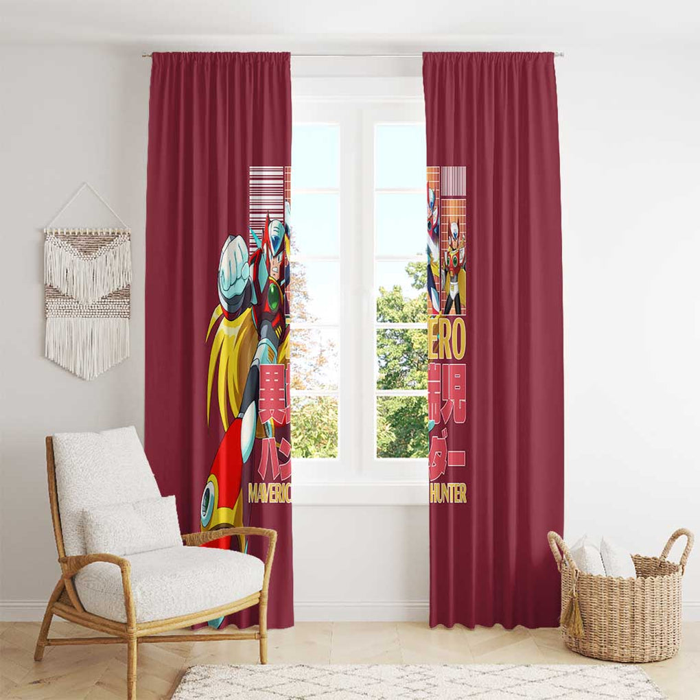Zero Mega Man Window Curtain Anime Style