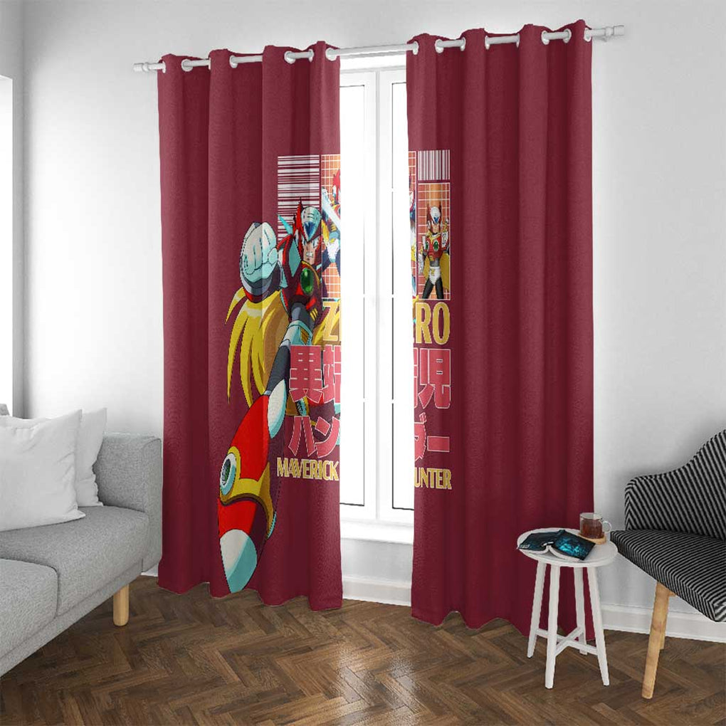 Zero Mega Man Window Curtain Anime Style