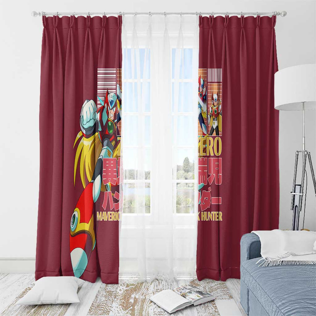 Zero Mega Man Window Curtain Anime Style