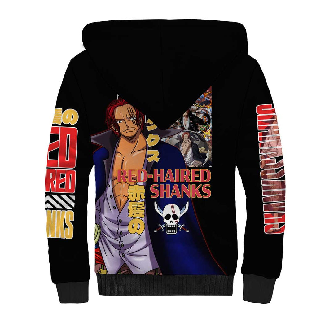 Shanks V2 One Piece Sherpa Hoodie Anime Style