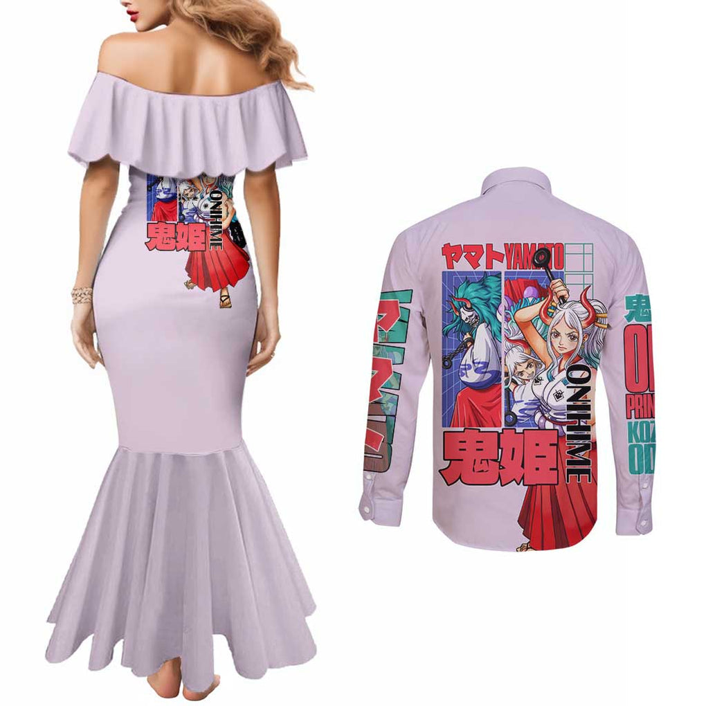 Yamato V2 One Piece Couples Matching Mermaid Dress and Long Sleeve Button Shirt Anime Style