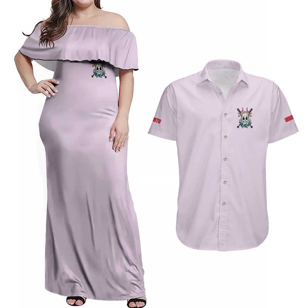 Yamato V2 One Piece Couples Matching Off Shoulder Maxi Dress and Hawaiian Shirt Anime Style