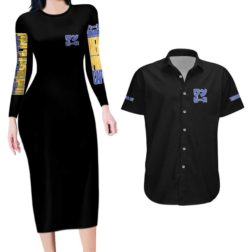 Trafalgar D. Law V3 One Piece Couples Matching Long Sleeve Bodycon Dress and Hawaiian Shirt Anime Style