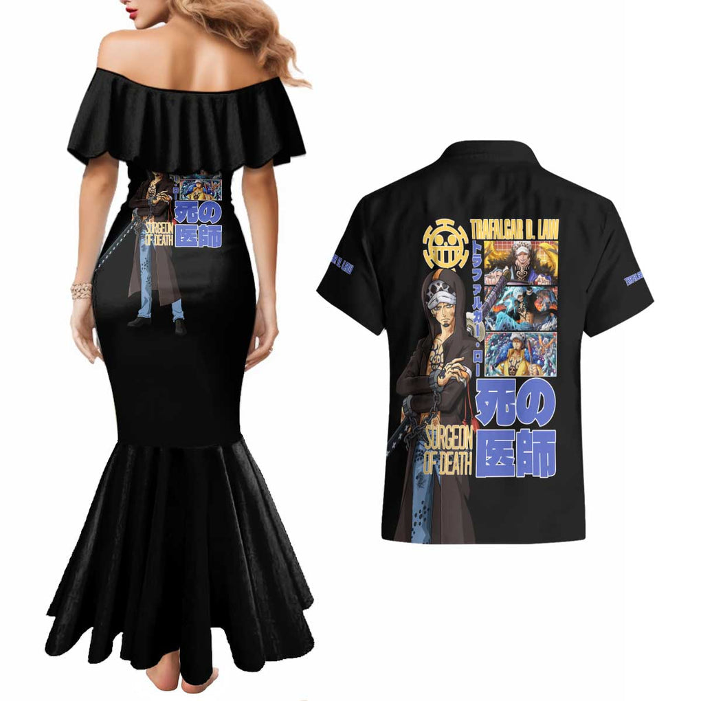 Trafalgar D. Law V3 One Piece Couples Matching Mermaid Dress and Hawaiian Shirt Anime Style