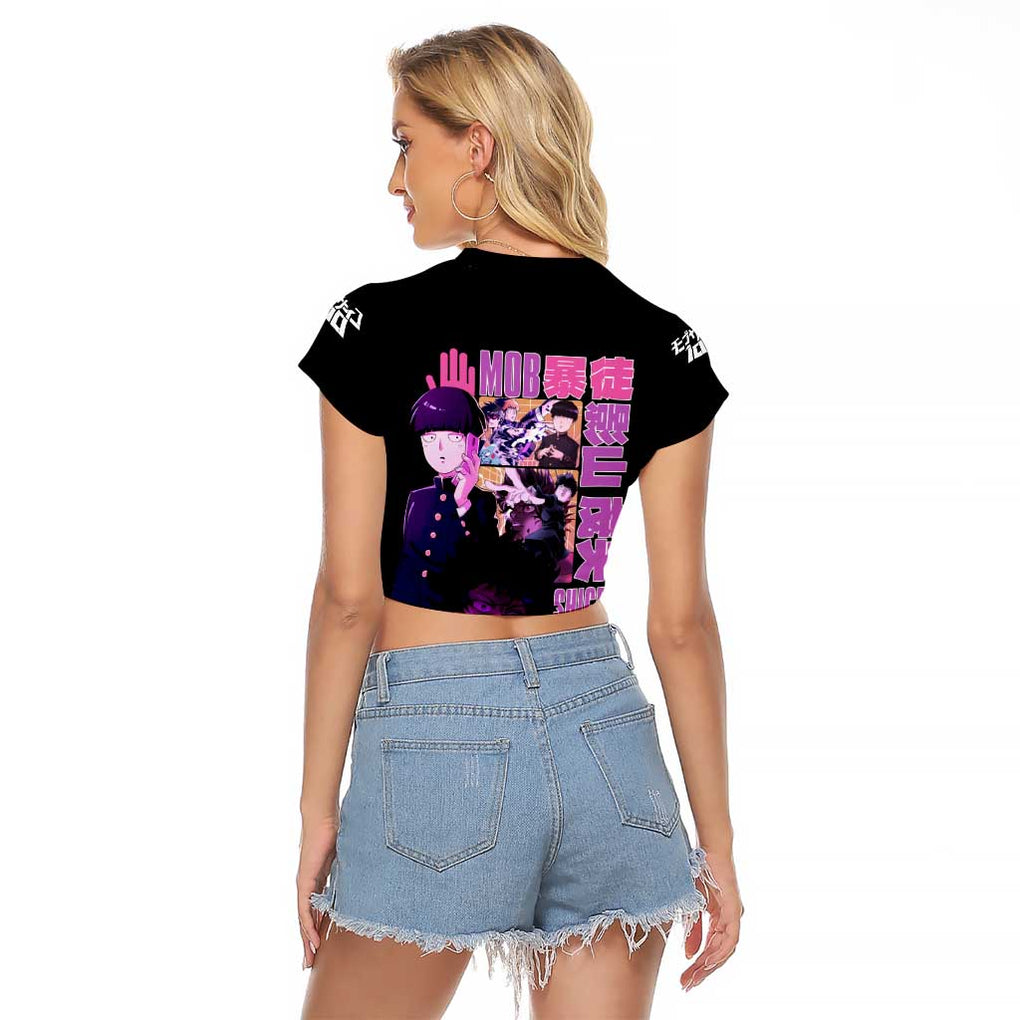 Shigeo Kageyama V3 Mob Psycho 100 Raglan Cropped T Shirt Anime Style
