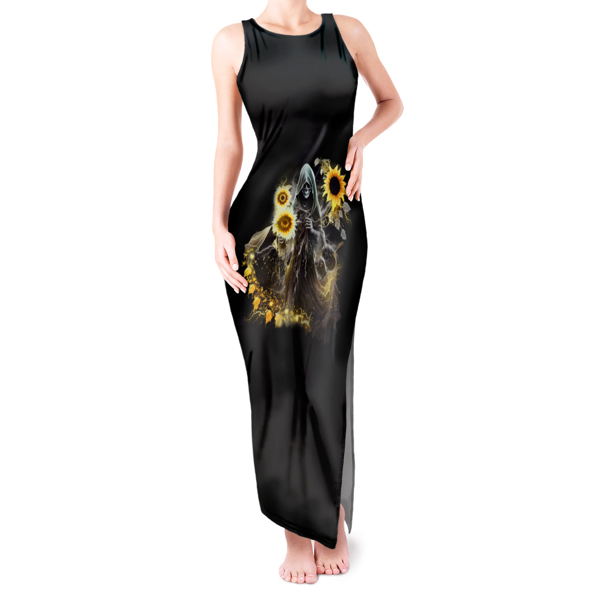i-am-the-storm-reaper-sunflower-roses-wings-tank-maxi-dress
