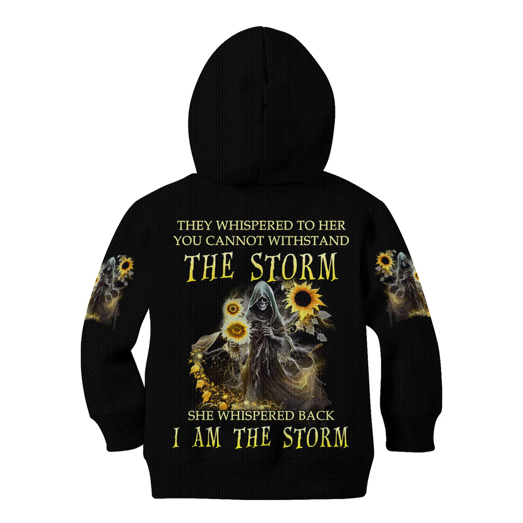 i-am-the-storm-reaper-sunflower-roses-wings-kid-hoodie