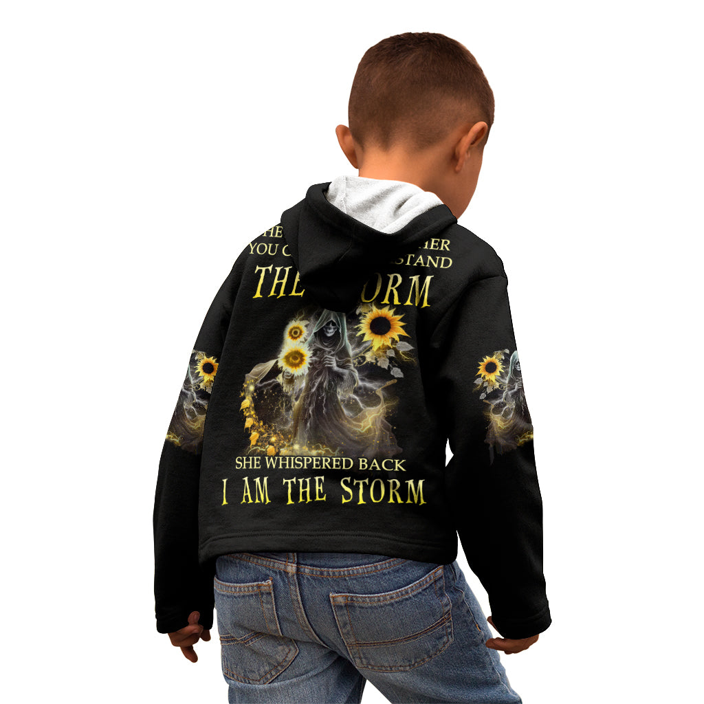 i-am-the-storm-reaper-sunflower-roses-wings-kid-hoodie