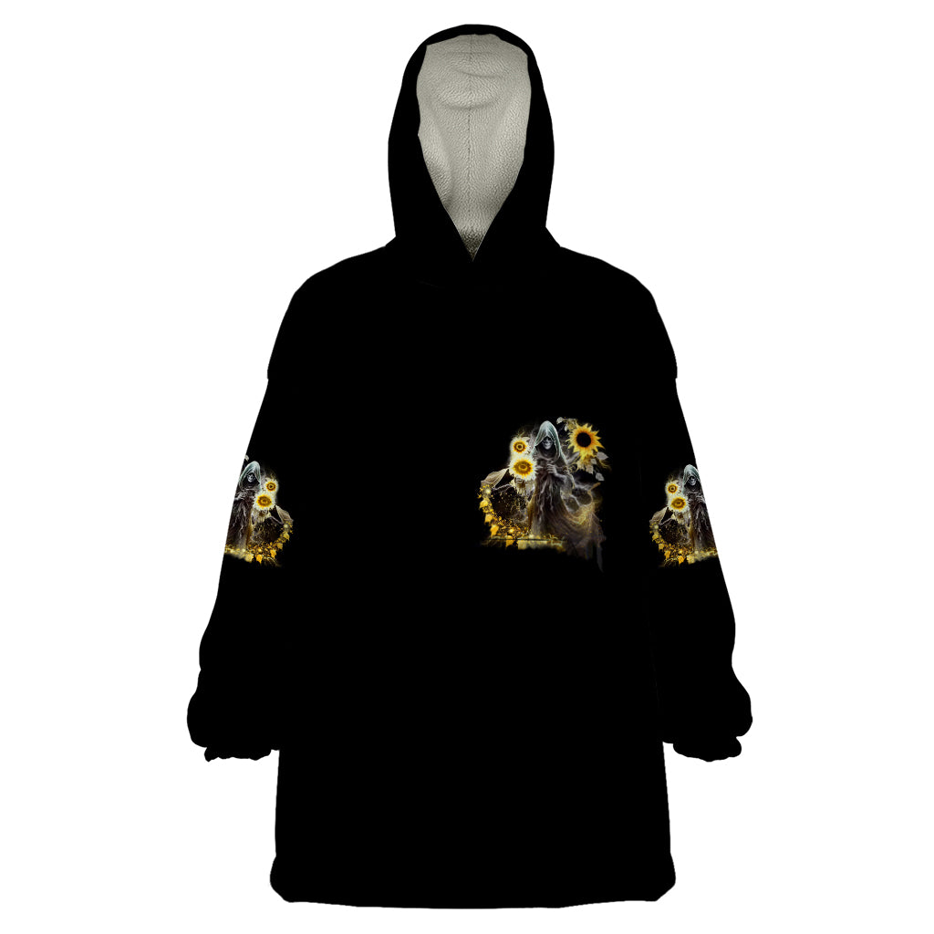 I Am The Storm Reaper Sunflower Roses Wings Wearable Blanket Hoodie TS04