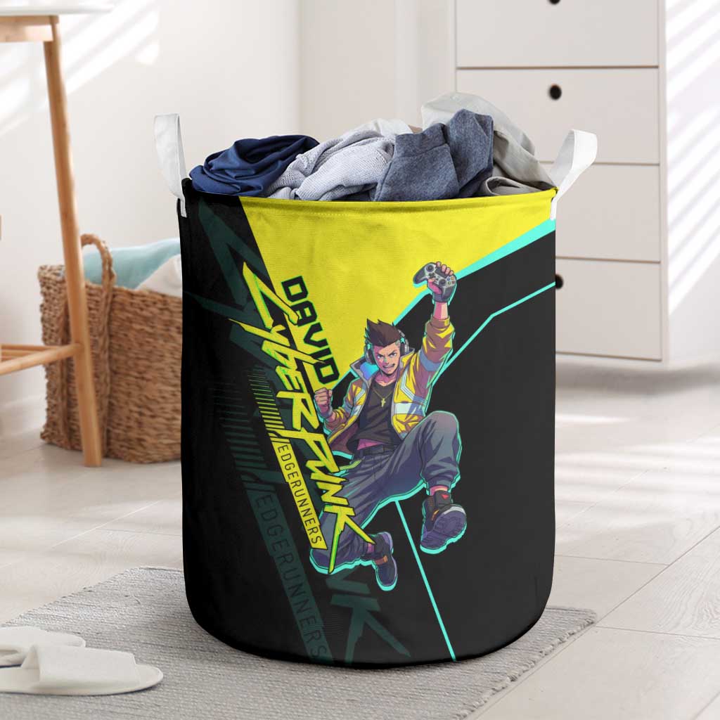 David Martinez Cyberpunk Edgerunners Laundry Basket Futuristic Neon Anime Style