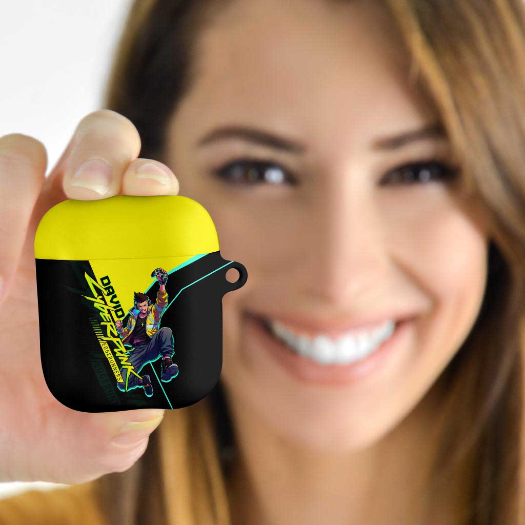 David Martinez Cyberpunk Edgerunners AirPods Case Futuristic Neon Anime Style