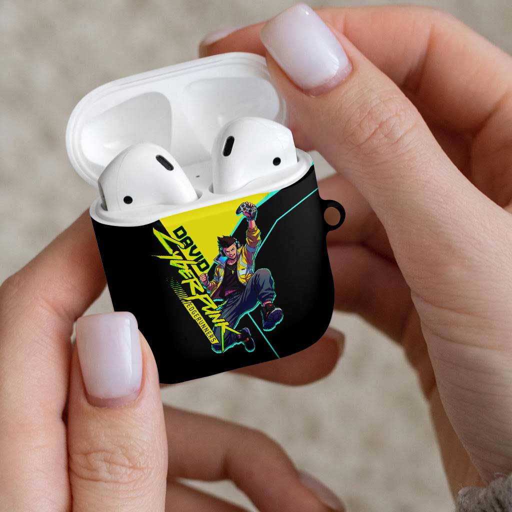 David Martinez Cyberpunk Edgerunners AirPods Case Futuristic Neon Anime Style