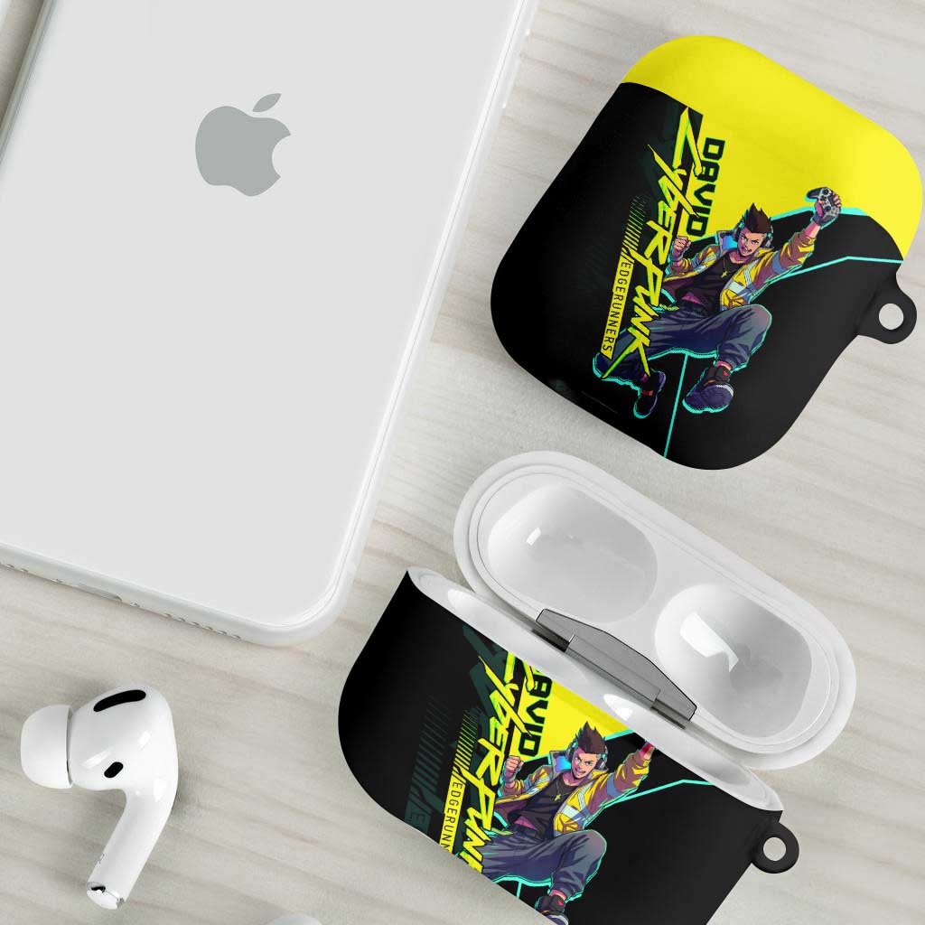 David Martinez Cyberpunk Edgerunners AirPods Case Futuristic Neon Anime Style