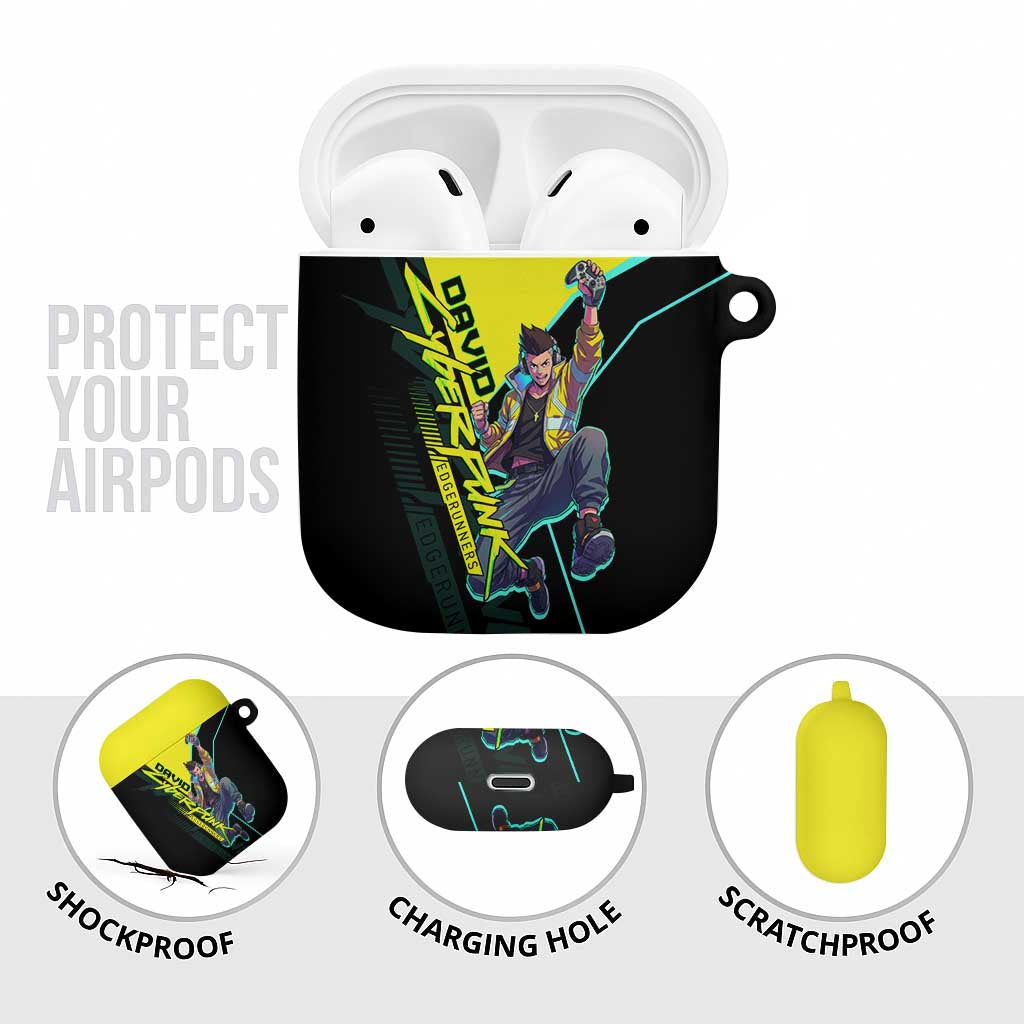 David Martinez Cyberpunk Edgerunners AirPods Case Futuristic Neon Anime Style