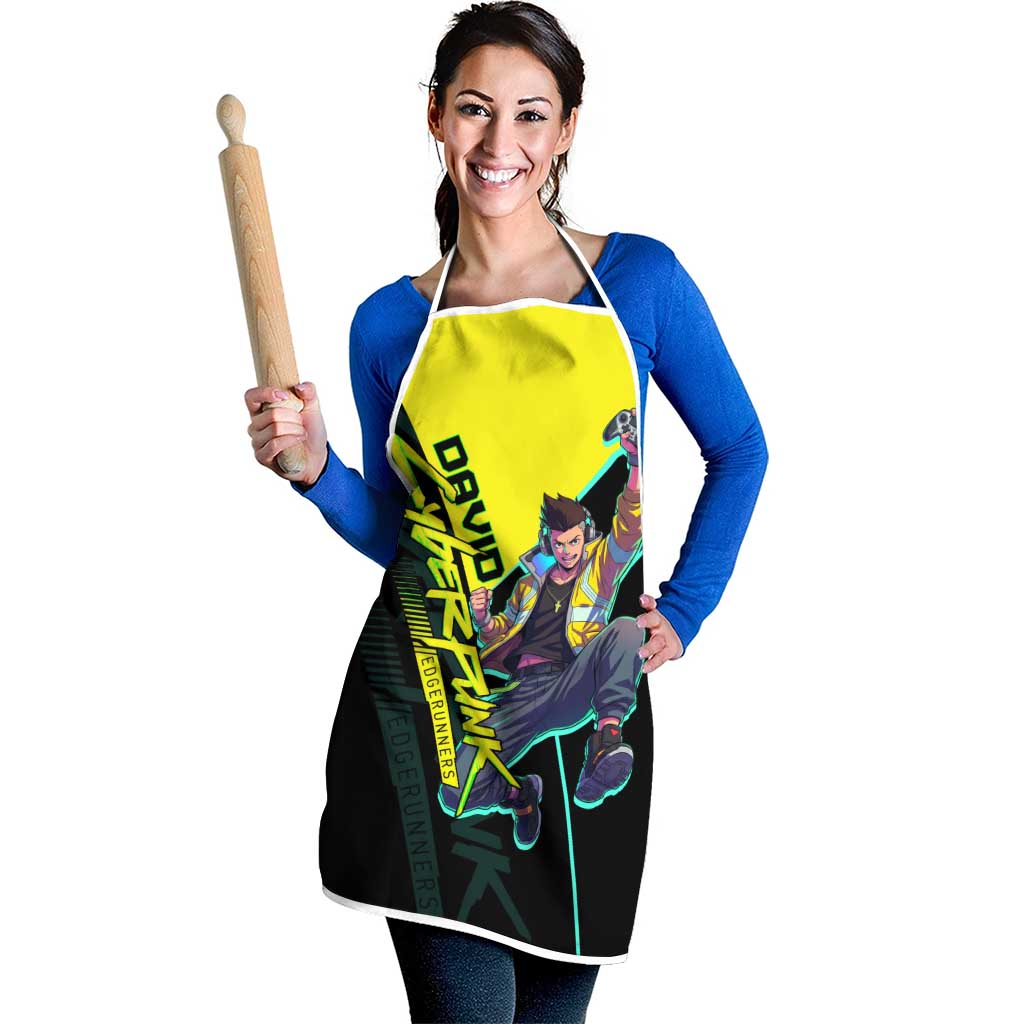 David Martinez Cyberpunk Edgerunners Apron Futuristic Neon Anime Style